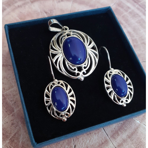Srebrny komplet Lapis Lazuli